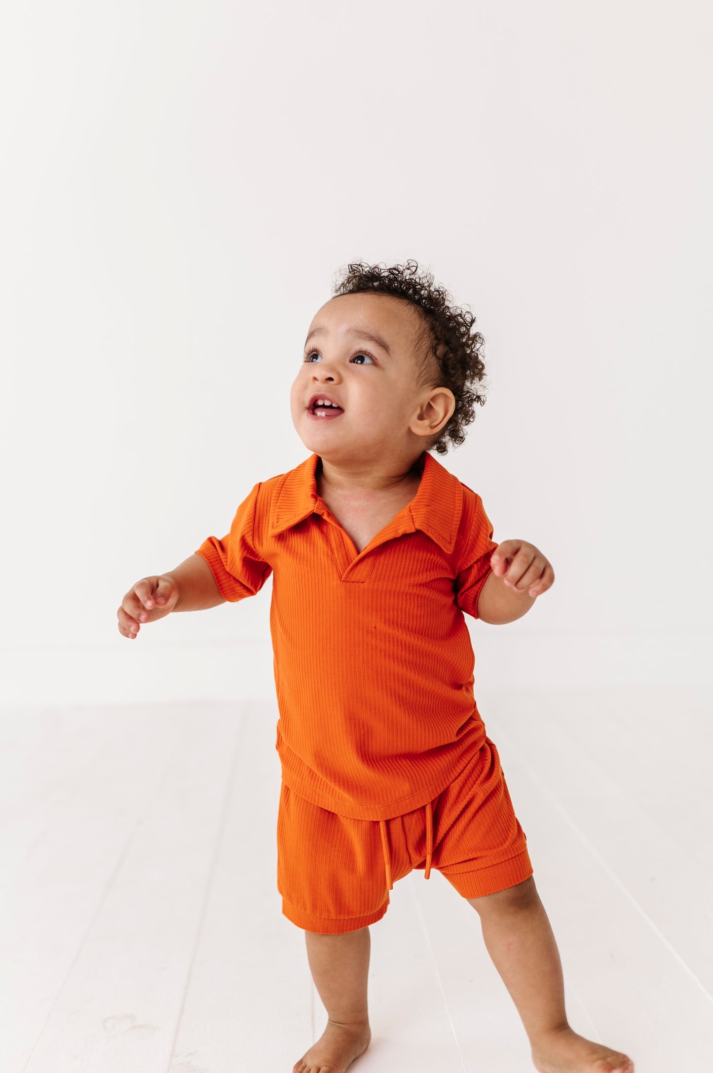 Ribbed Polo Onesie