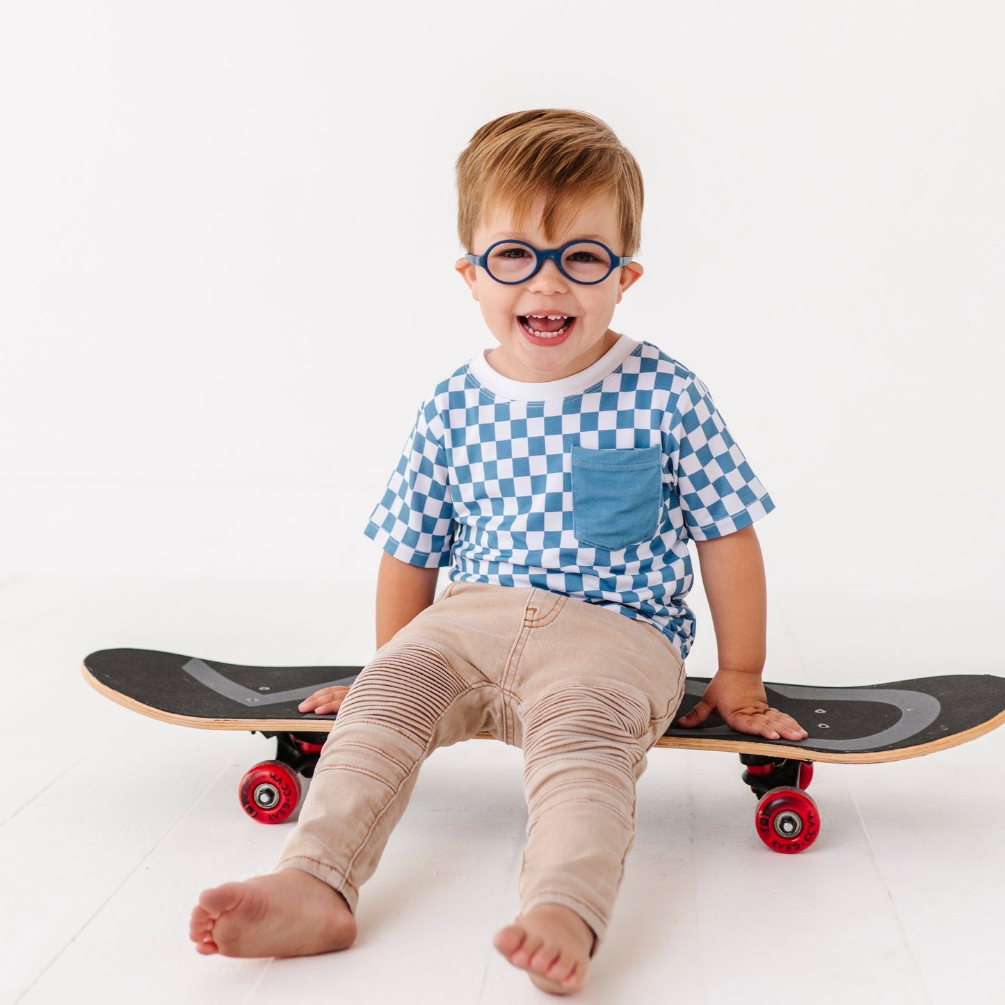 Checkered Pocket Tee Onesie