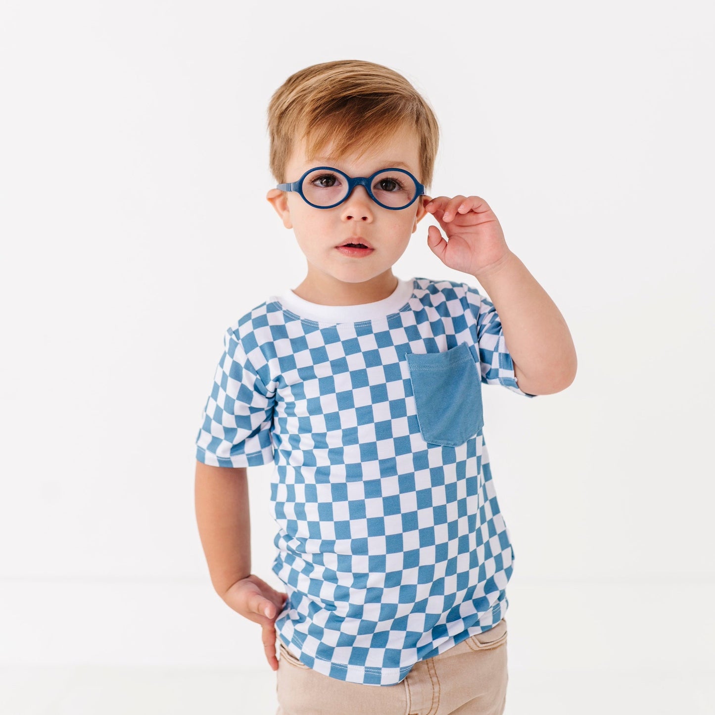 Checkered Pocket Tee Onesie