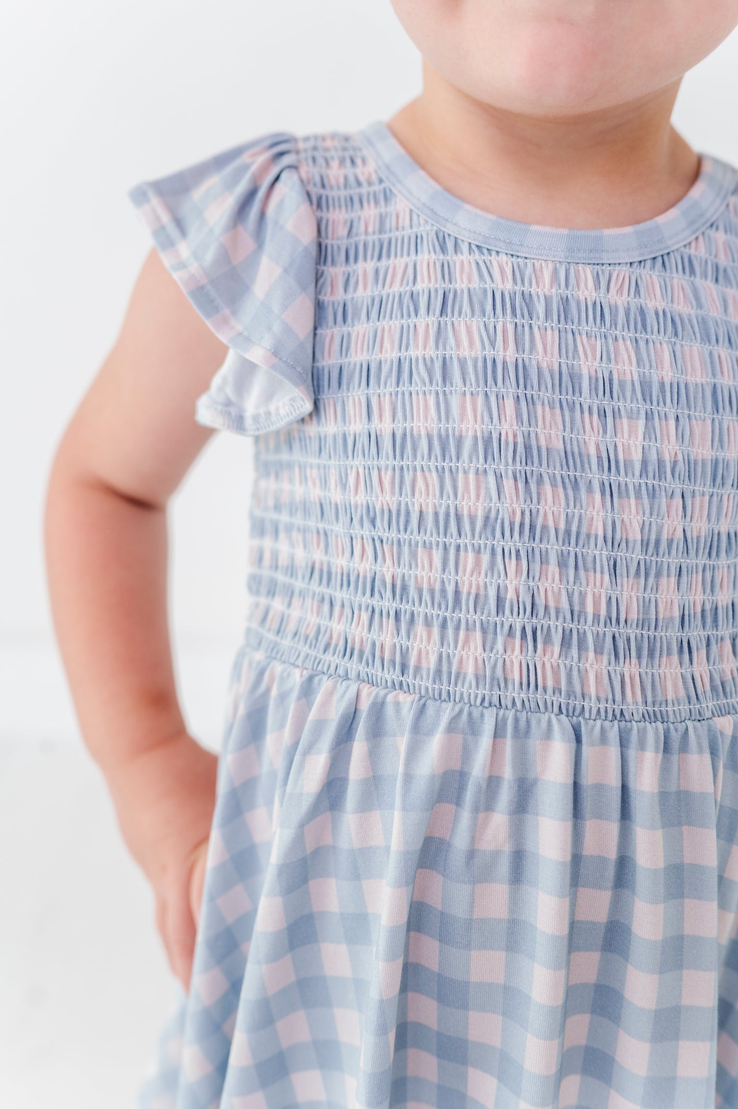 Blue Gingham Scrunch Dressie