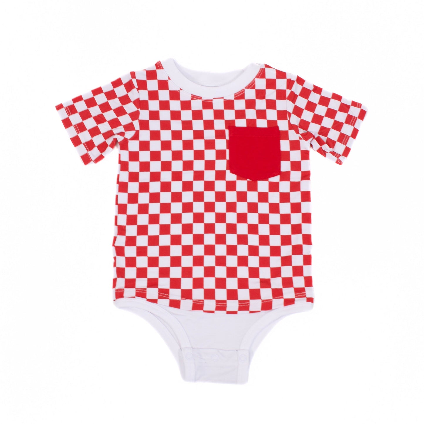 Checkered Pocket Tee Onesie