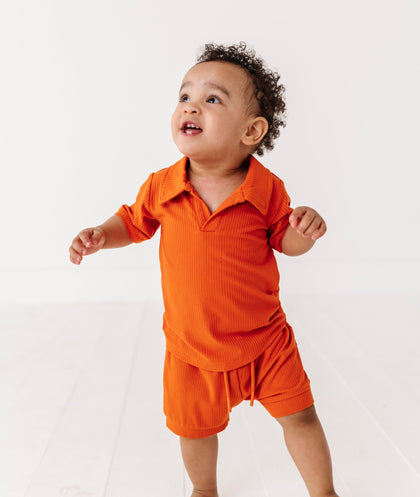 Ribbed Polo Onesie