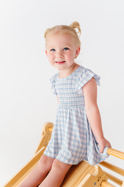 Blue Gingham Scrunch Dressie