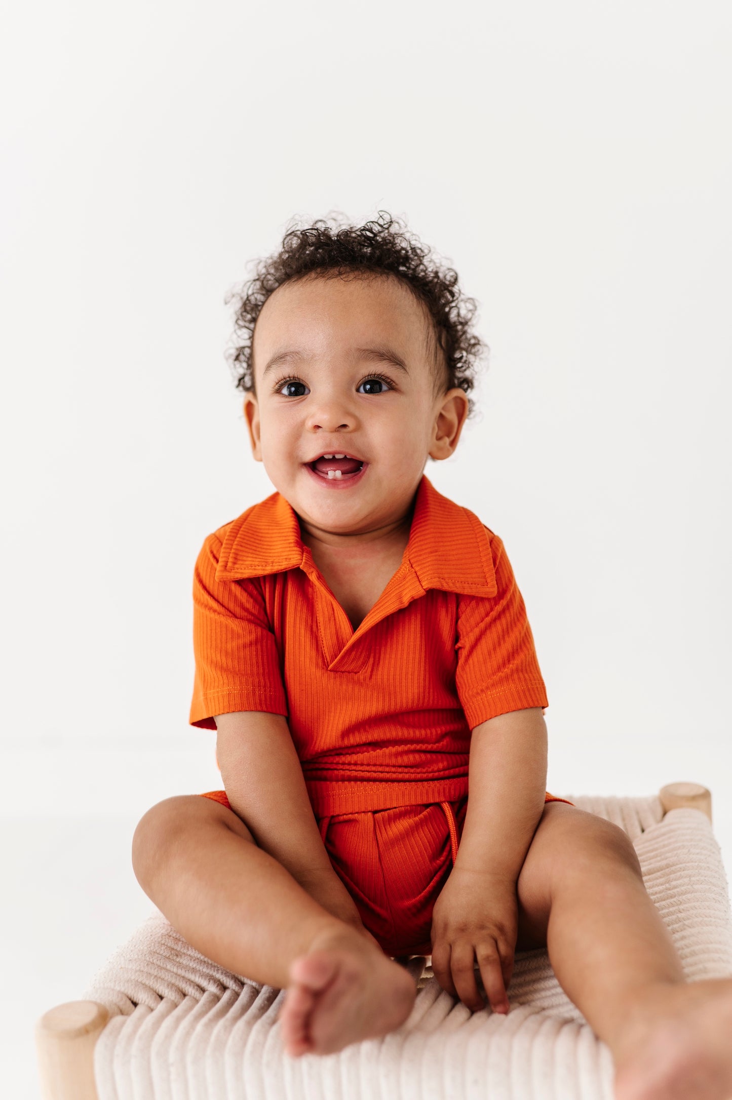 Ribbed Polo Onesie