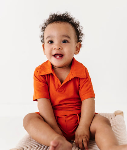 Ribbed Polo Onesie