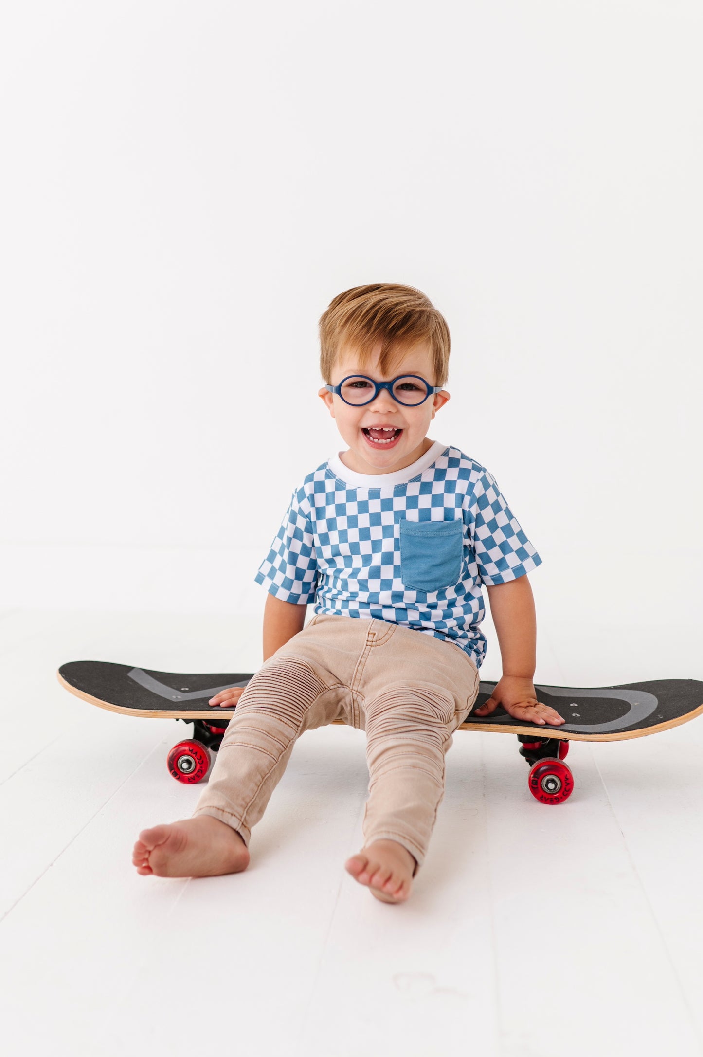 Checkered Pocket Tee Onesie