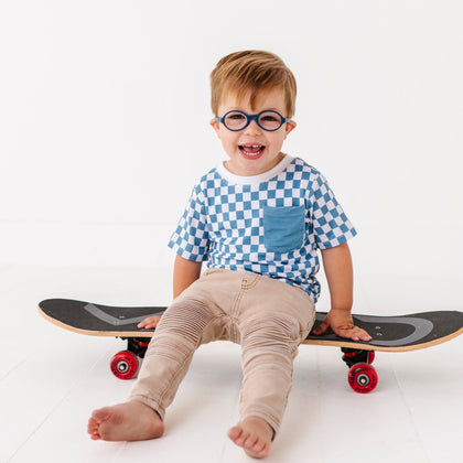Checkered Pocket Tee Onesie