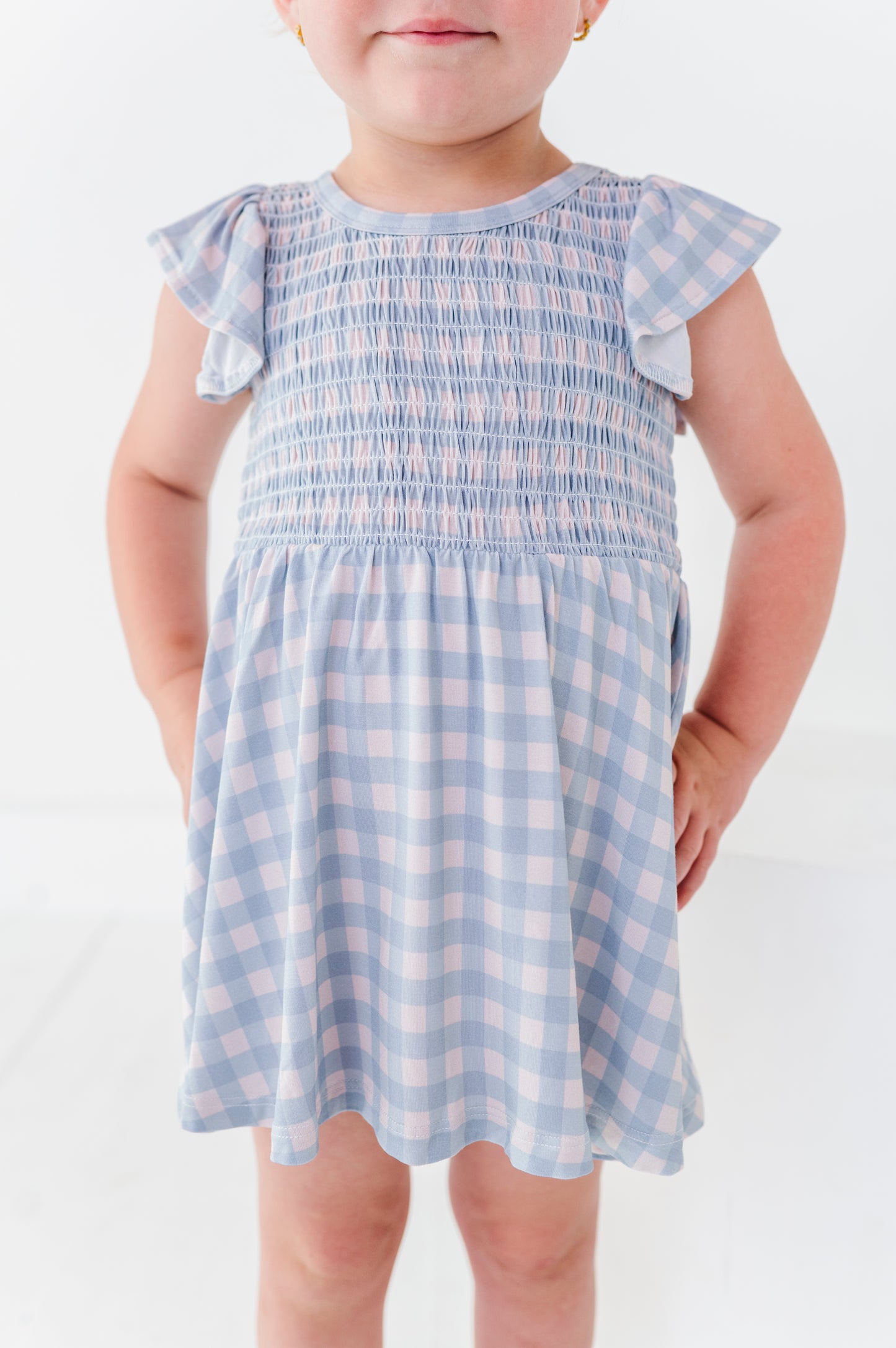 Blue Gingham Scrunch Dressie