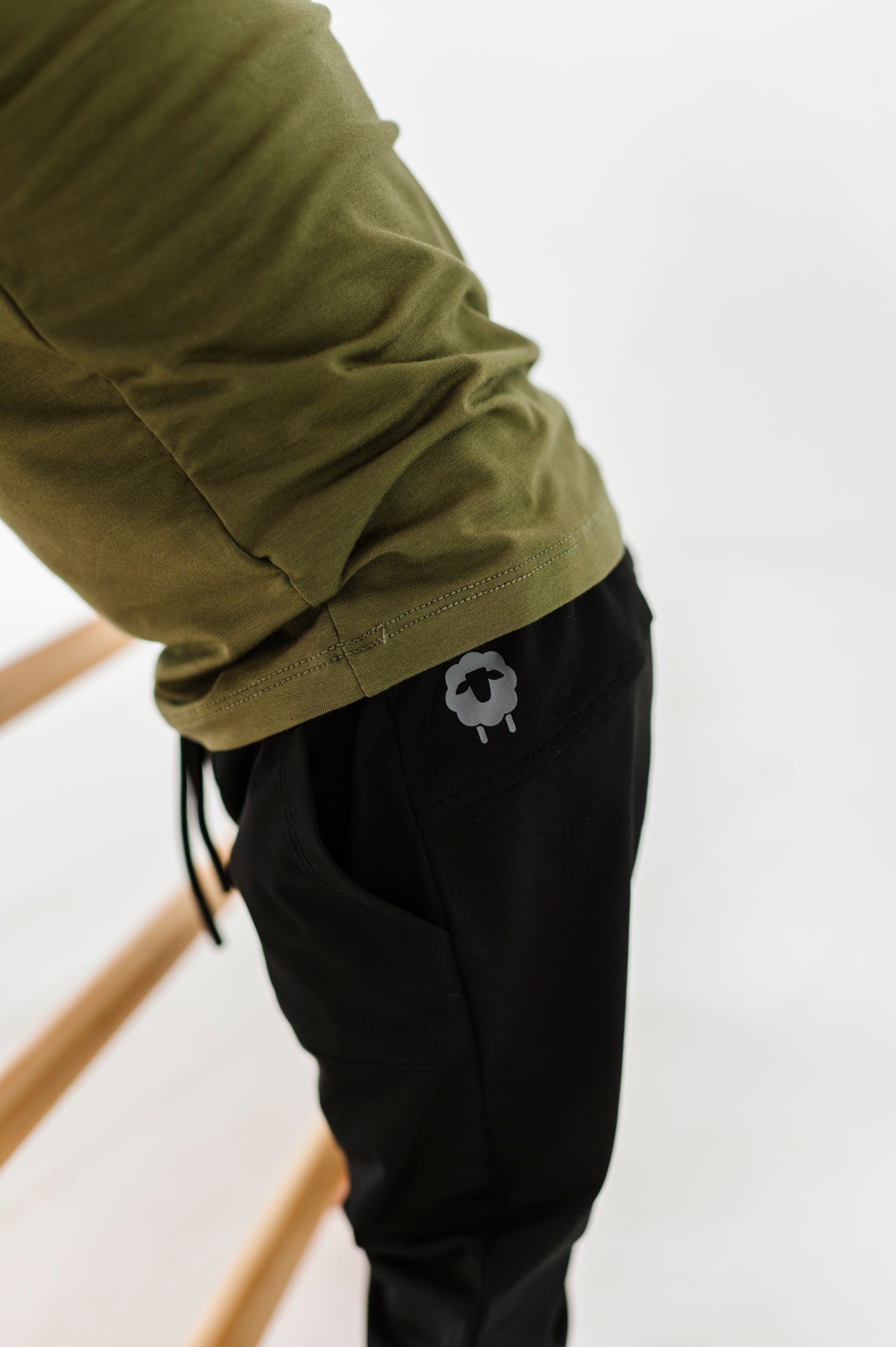 Long Sleeve Pocket Onesie + Tech Jogger Set (Olive & Black)