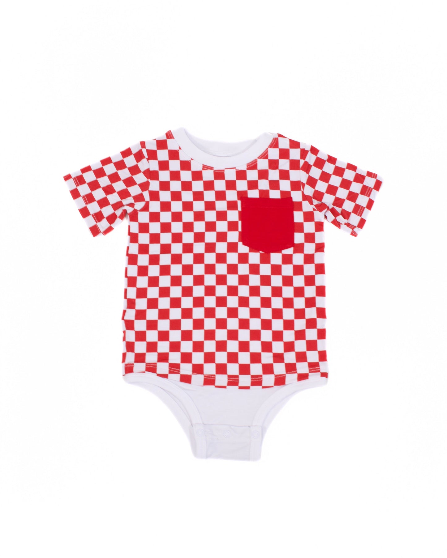 Checkered Pocket Tee Onesie