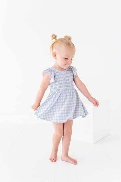 Blue Gingham Scrunch Dressie