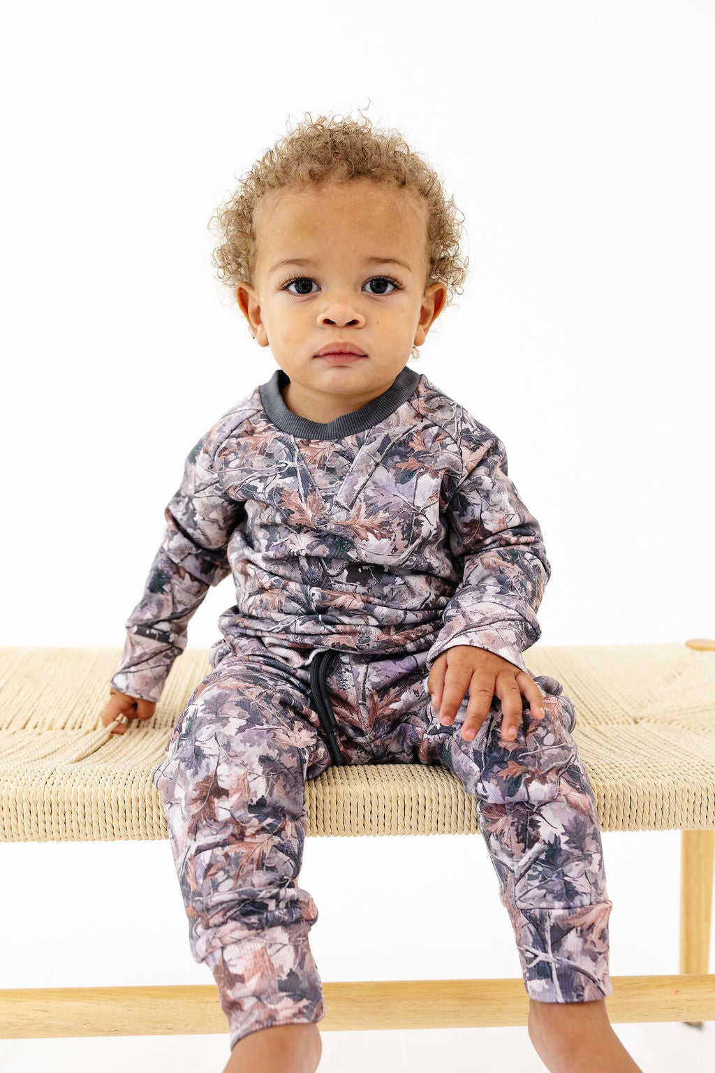 Camo Prints Sweatshirt Onesie + Sweatpant Set