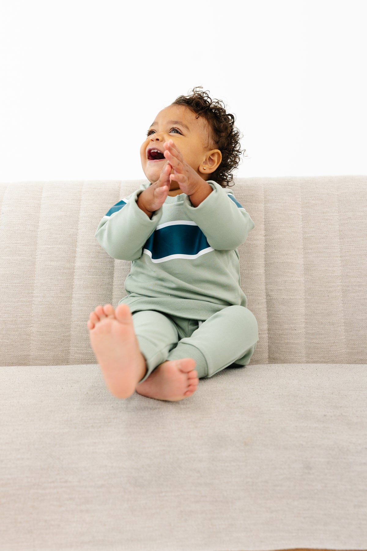 Rugby Sweatshirt Onesie + Sweatpant Set