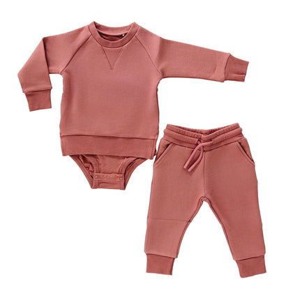 Sweatshirt Onesie + Pant Set