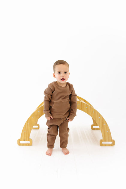 Waffle Sweatshirt Onesie + Sweatpant Set