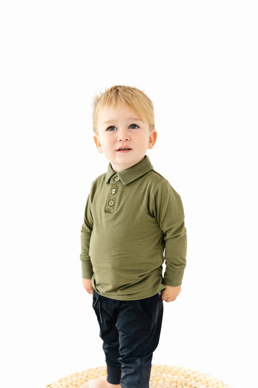 Polo Long Sleeve Onesie Tee