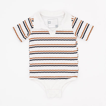 Ribbed Polo Onesie