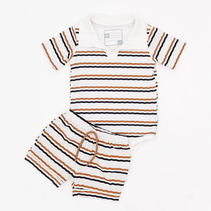 Polo Onesie + Shorts Set