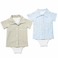 Plaid Button-Up Onesie Tee