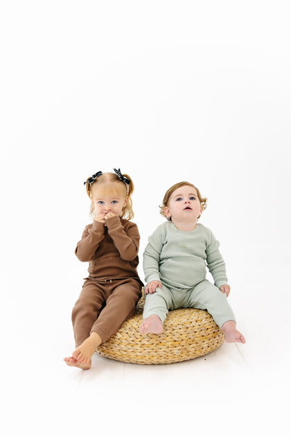 Waffle Sweatshirt Onesie + Sweatpant Set