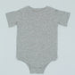 Gray baby onesie on a light gray background